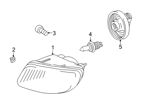 2003 Acura MDX Bulbs Foglight Unit, Passenger Side Diagram for 33901-S3V-A01