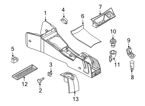 2008 Saturn Astra Center Console Receptacle, Front Floor Console Accessory Power Front Diagram for 13110430