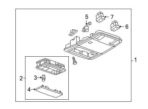 2015 Chevrolet Cruze Sunroof Reading Lamp Assembly Diagram for 95939839