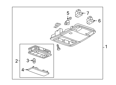 2015 Chevrolet Cruze Sunroof Bezel Asm-Dome Lamp *Titanium Diagram for 95152259