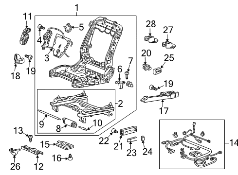 2011 Acura RDX Power Seats Switch Assembly, Seat Memory (Gray) Diagram for 35961-STK-A01ZC