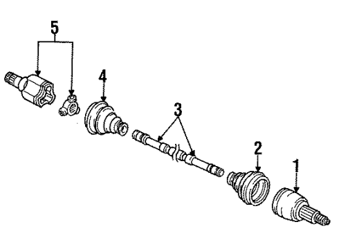 1993 Mercury Sable Drive Axles - Front Outer Boot Diagram for F2DZ-3A331-A