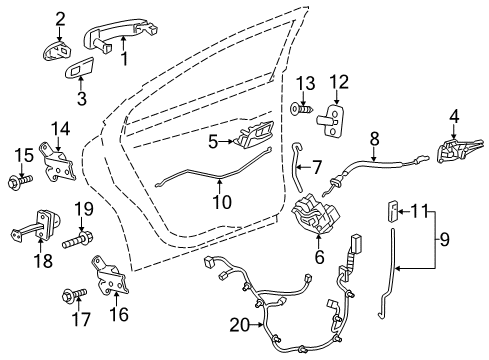 2012 Chevrolet Sonic Rear Door Motor Asm-Front Side Door Window Regulator Diagram for 96964419