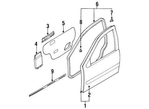 1997 Nissan Maxima Front Door Seal-Front Door Parting Diagram for 80838-40U00