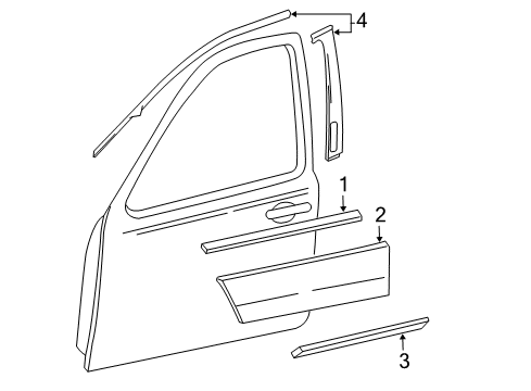 2006 Ford Freestyle Exterior Trim - Front Door Belt Weatherstrip Diagram for 6F9Z-7421453-AA