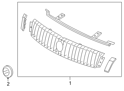 2007 Mercury Montego Grille & Components Grille Assembly Diagram for 5T5Z-8200-AAA