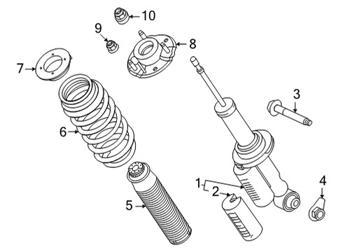 2022 Ford Bronco Struts & Components - Rear Top Nut Diagram for -W720199-S440