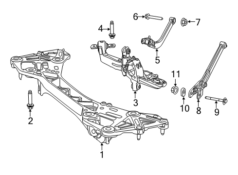 2015 Dodge Dart Rear Suspension Components, Lower Control Arm, Upper Control Arm, Stabilizer Bar Bolt-CROSSMEMBER Diagram for 6509997AA