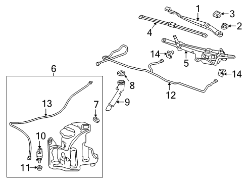 2018 Buick LaCrosse Wiper & Washer Components Motor & Linkage Diagram for 26688562