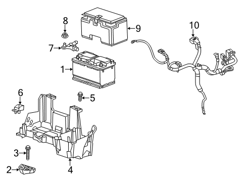 2015 Ram 1500 Battery Tray-Battery Diagram for 68095940AF