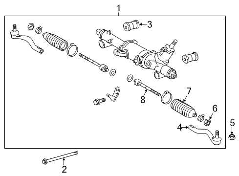2022 Lexus RC350 Steering Gear & Linkage Power Steering Link Assembly Diagram for 44200-30770