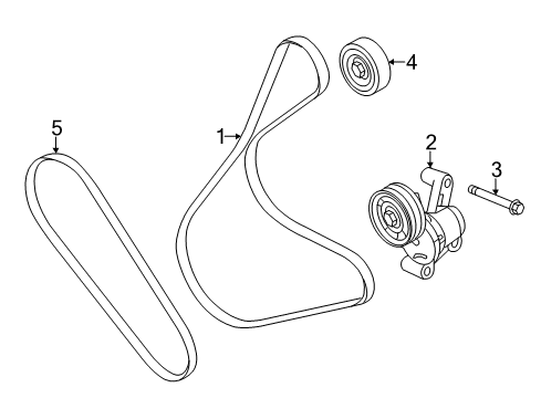 2014 Ford Taurus Belts & Pulleys Water Pump Belt Diagram for BT4Z-8620-C