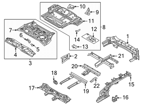 2021 Kia Sorento Rear Body & Floor SUPPORT-BATTERY MTG Diagram for 65579-P4000