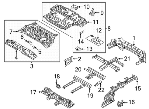 2021 Kia Sorento Rear Body & Floor Panel Assembly-Rear FLOO Diagram for 65513P4050