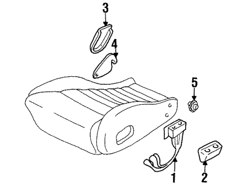 1995 Nissan 300ZX Front Seat Components Switch Assembly-Front Seat R Diagram for 87016-45P45