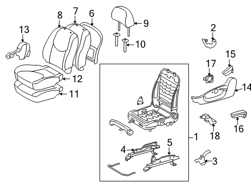 2006 Toyota RAV4 Front Seat Components Frame Assembly Diagram for 71120-42070