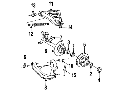 1993 Cadillac Fleetwood Front Brakes Front Wheel Bearing Diagram for 7470593