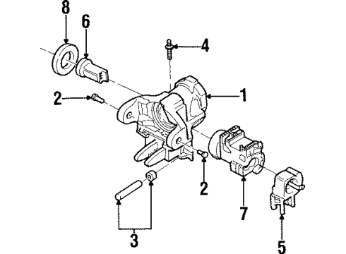 2000 Cadillac Catera Housing & Components Ignition Lock Cyl Theft Deterrent Sensor Diagram for 24418928