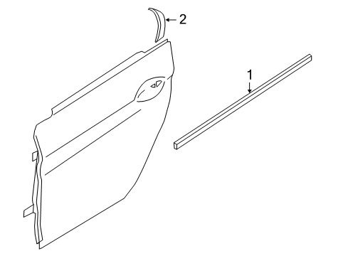 2014 BMW 640i Gran Coupe Exterior Trim - Rear Door Outer Weatherstrip, Rear Left Door Diagram for 51357275317