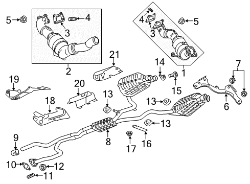 2020 Cadillac CT6 Exhaust Manifold Manifold Gasket Diagram for 12698233