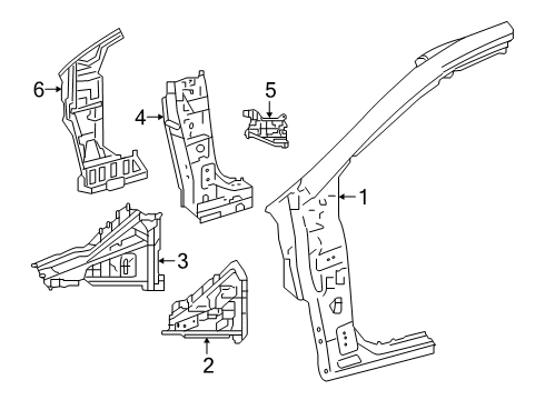 2020 Toyota Corolla Hinge Pillar Reinforce Plate Diagram for 61113-02010