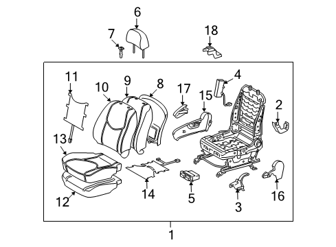 Diagram for 2006 Toyota RAV4 Front Seat Components 