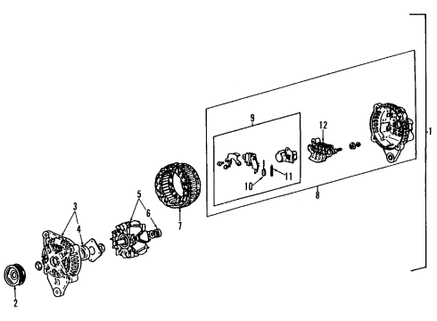 1994 Mitsubishi 3000GT Alternator BEARING/ALT-ALTERNATOR Diagram for 1800A028