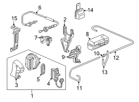 2000 Honda CR-V Cruise Control System Actuator Assembly Diagram for 36520-PV3-015