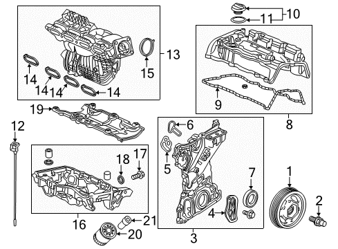 2018 Honda Civic Throttle Body Dipstick, Oil Diagram for 15650-5BA-A00