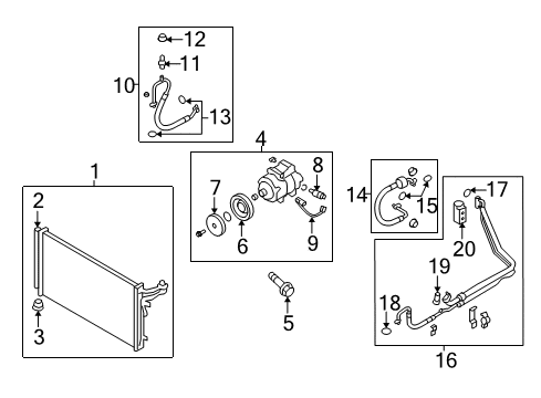 2015 Hyundai Genesis A/C Condenser, Compressor & Lines Hose-Discharge Diagram for 97762-B1200