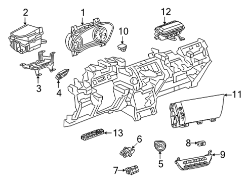 2022 Buick Envision Cluster & Switches, Instrument Panel Mount Bracket Diagram for 84748159