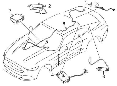2016 Ford Mustang Antenna & Radio Antenna Cable Diagram for FR3Z-18812-H