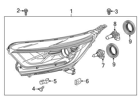 2019 Honda CR-V Bulbs Headlight Assembly, Driver Side Diagram for 33150-TLA-A21