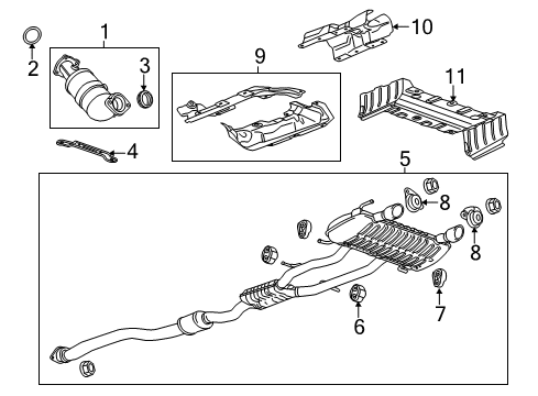 2014 Cadillac CTS Exhaust Components Muffler & Pipe Diagram for 84376530