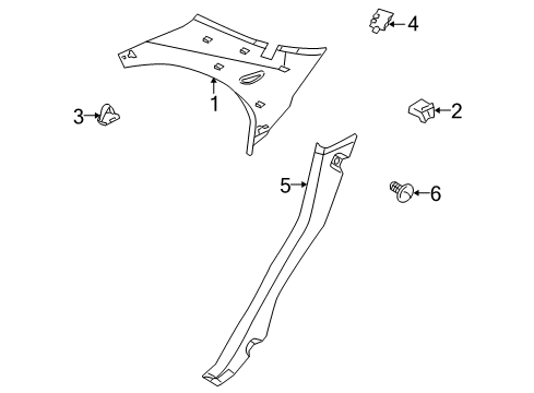 2004 Kia Spectra Interior Trim - Quarter Panels FASTENER Diagram for KG03268865A75
