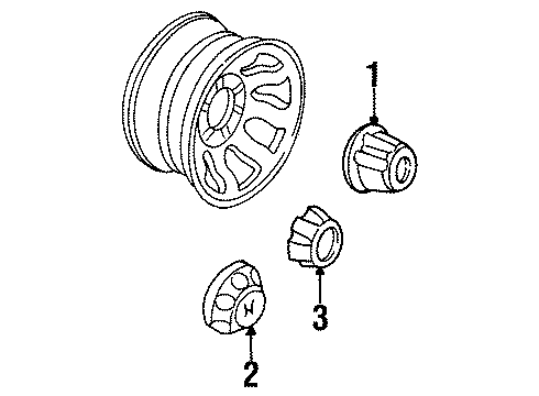 1998 Honda Passport Wheel Covers & Trim Cap, Wheel Center Cap (Aluminum) Diagram for 8-97229-213-1