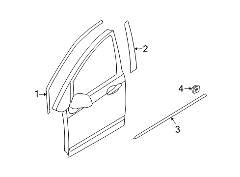 2008 Kia Rondo Exterior Trim - Front Door MOULDING Assembly-Front Door Diagram for 877161D000