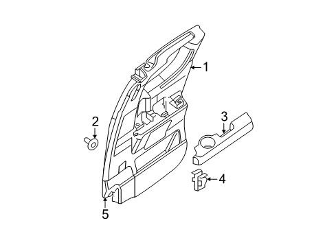 2015 Nissan Titan Interior Trim - Rear Door Rear Door Armrest, Left Diagram for 82941-ZR00B