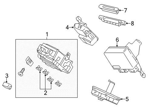 2015 Honda Accord Electrical Components Box Assembly, Fuse (Rewritable) Diagram for 38200-T2A-A42