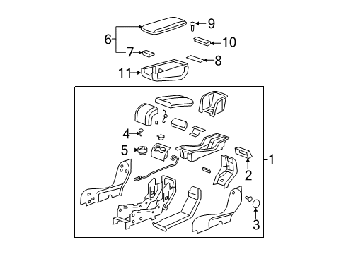 2009 Cadillac DTS Front Seat Components Lid Diagram for 15918472