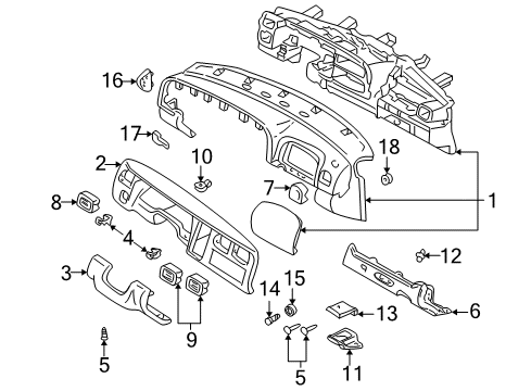 1998 Dodge Durango Instrument Panel Cover-Ash Receiver Lamp Diagram for 5269360