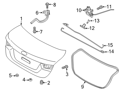 2019 Kia Forte Trunk Lid Cable Assembly-T/LID Rel Diagram for 81280M7000