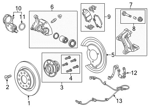2018 Buick Regal Sportback Rear Brakes Brake Hose Diagram for 84199612