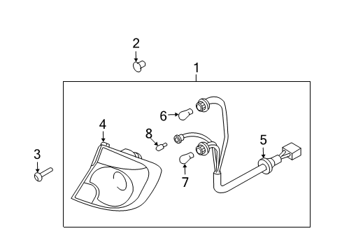2004 Hyundai Accent Bulbs Rear Combination Holder & Wiring Diagram for 92490-25700