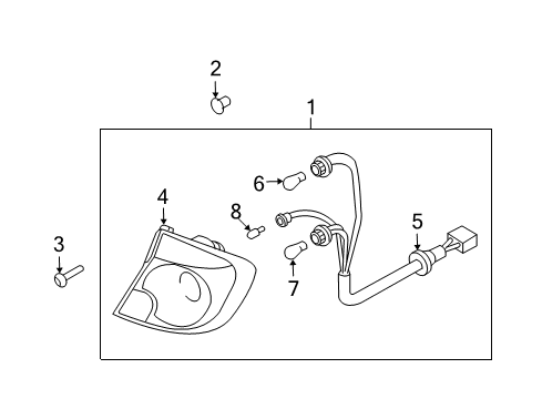 2004 Hyundai Accent Bulbs Lamp Assembly-Rear Combination, RH Diagram for 92402-25720