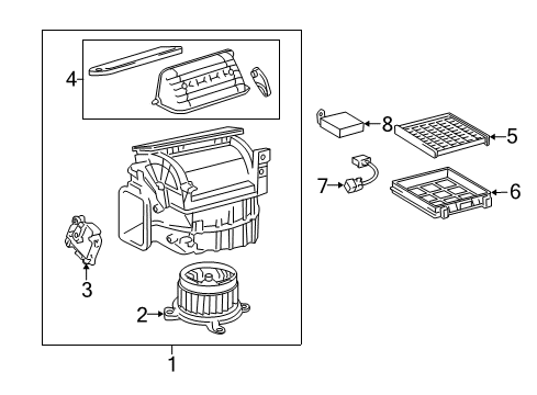 2011 Lexus GS460 Air Conditioner Motor Sub-Assy, Blower Diagram for 87103-30451