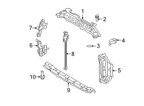 2008 Scion xD Radiator Support Lock Support Diagram for 52085-52020