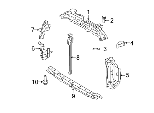 2008 Scion xD Radiator Support Side Seal Diagram for 53286-52210