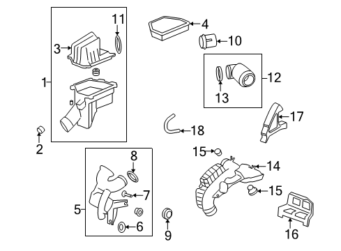 2008 Saturn Vue Air Intake Housing, Air Cleaner Diagram for 19167580