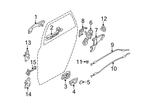 2009 Hyundai Tucson Rear Door Rear Power Window Sub Switch Assembly, Right Diagram for 93580-2E150-CH